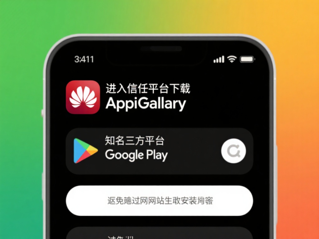 从可信平台下载：建议优先通过华为官方应用商店App